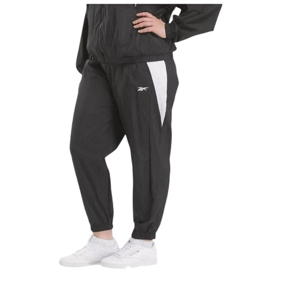 Reebok Pants - Reebok Classic Black & White Windbreaker Track Pants 3X/22-24W